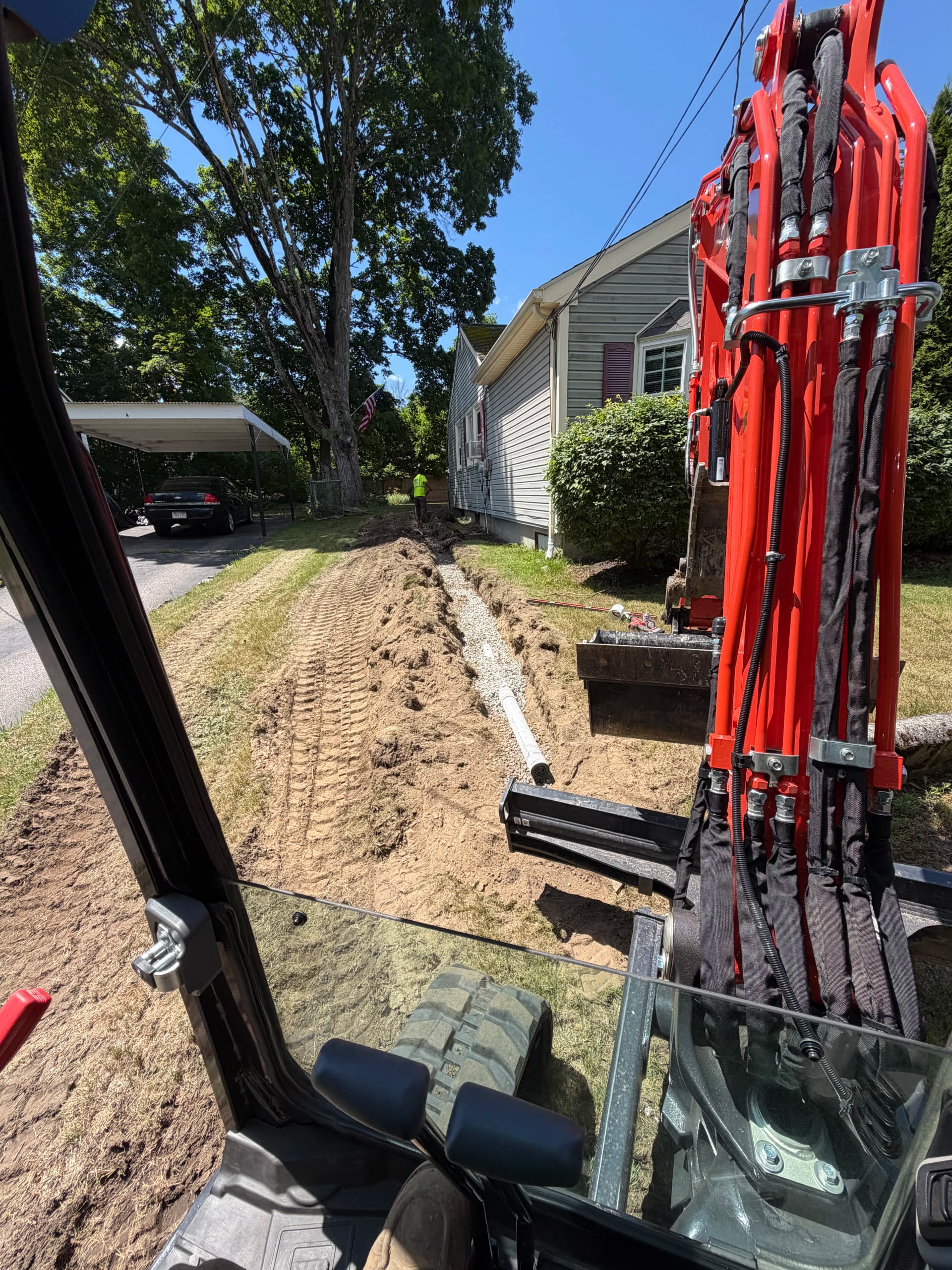 Gallery photos for Downspout Line and Basement Drainage Fix in Millville: Image #1