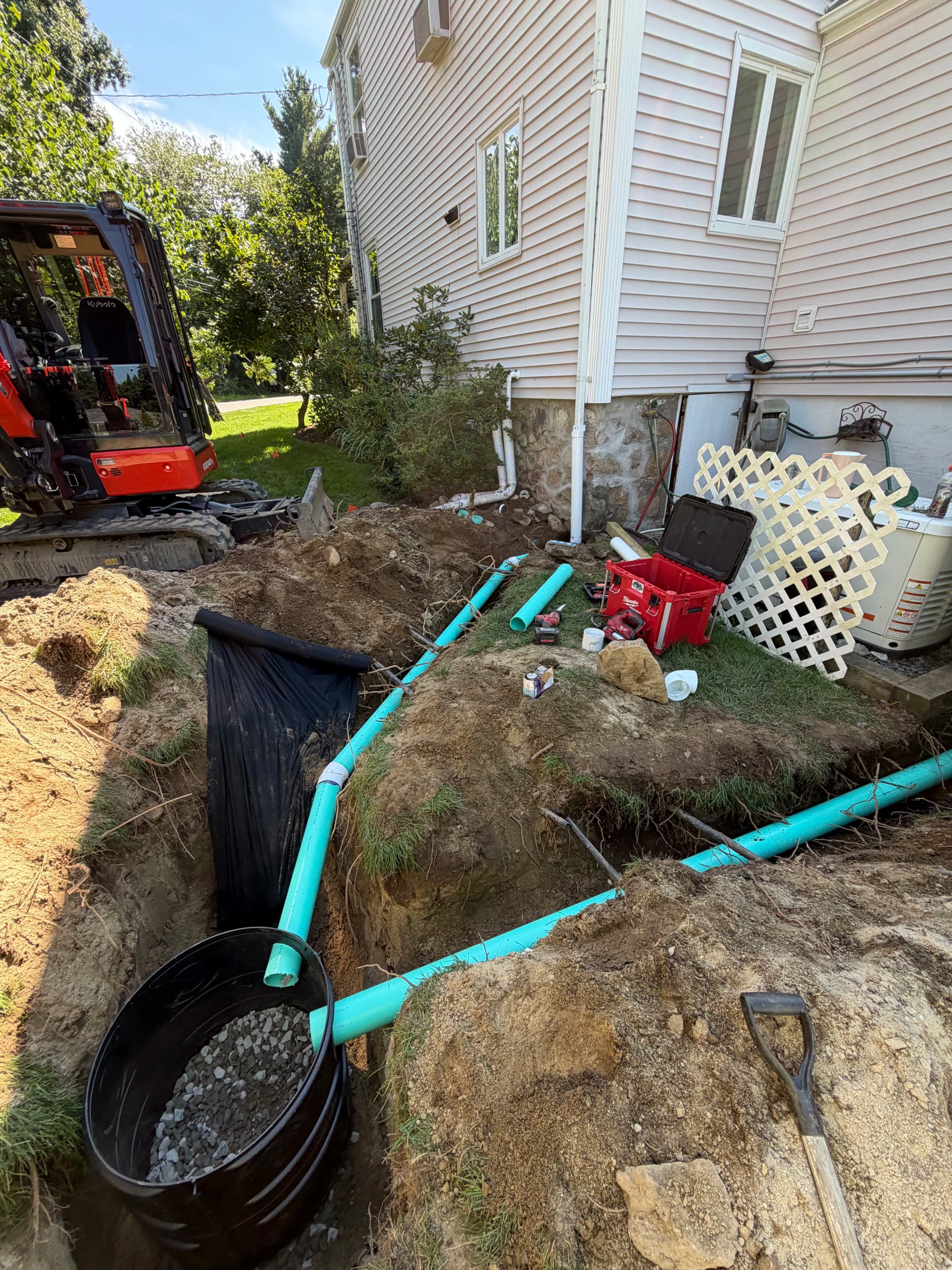 Dry Well Installation Stops Basement Flooding in Southborough