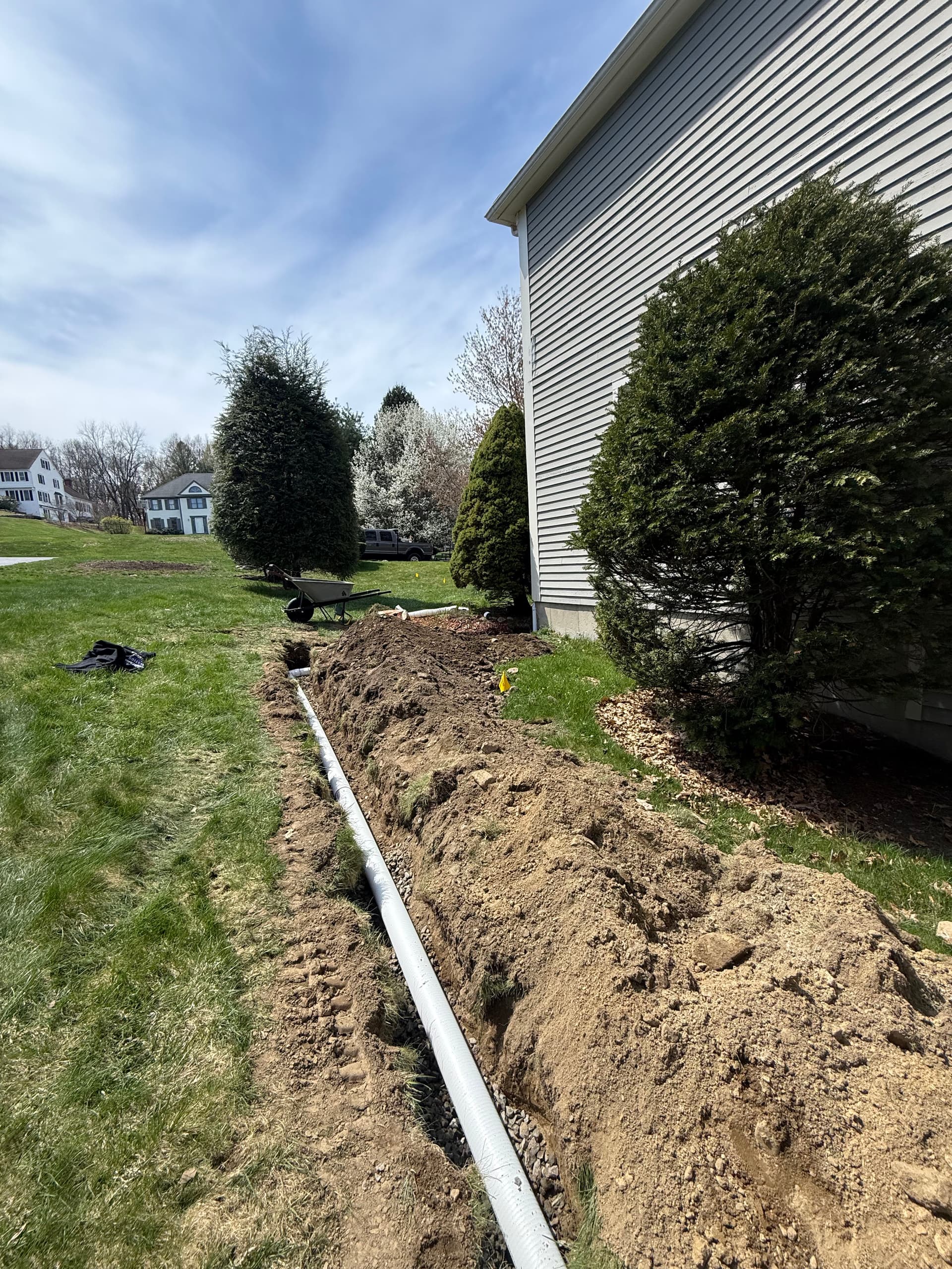 Foundation drainage fix that helped a home pass inspection in WestboroughMA