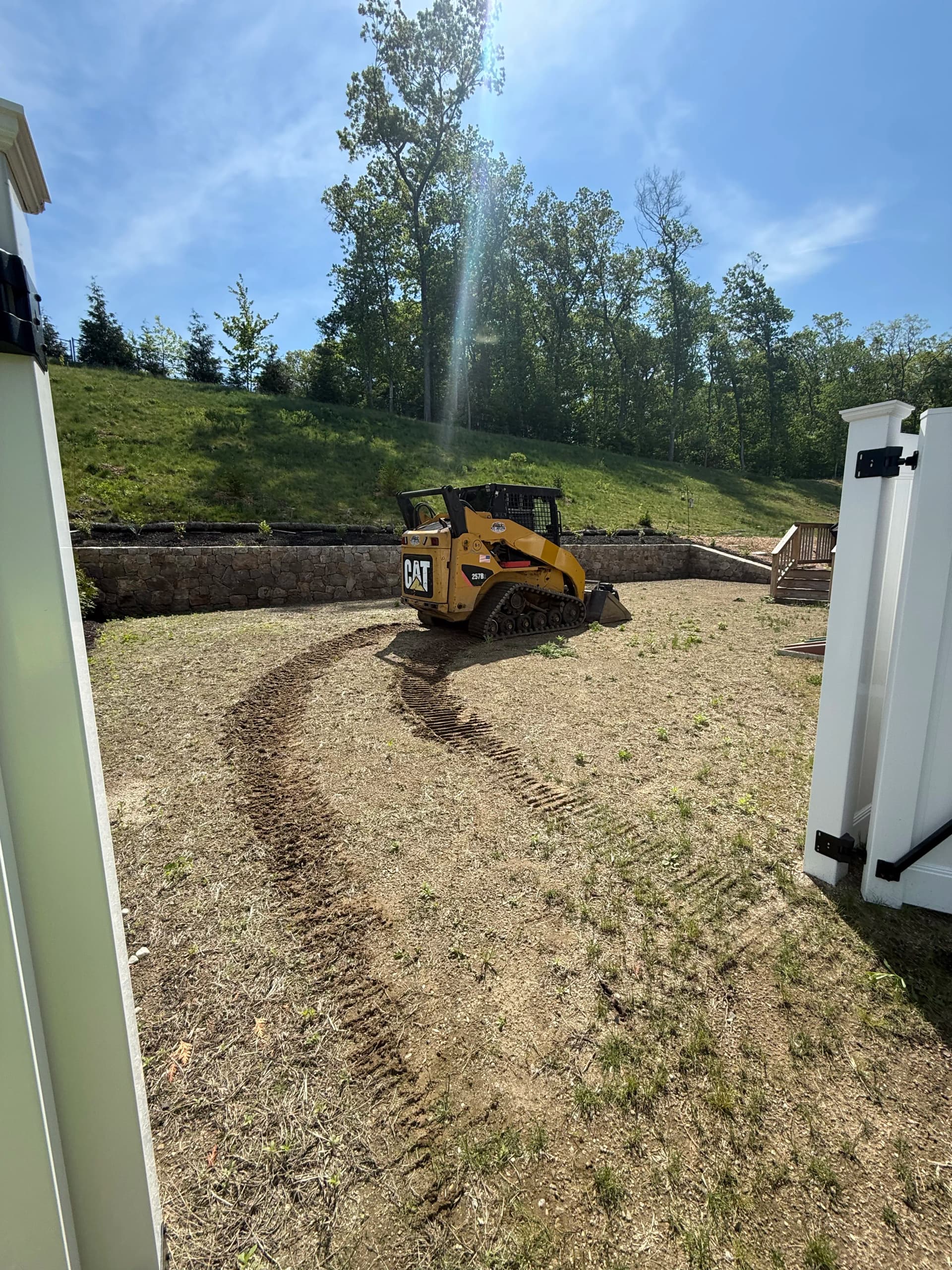 Backyard Sod Install and Retaining Wall in Douglas MA