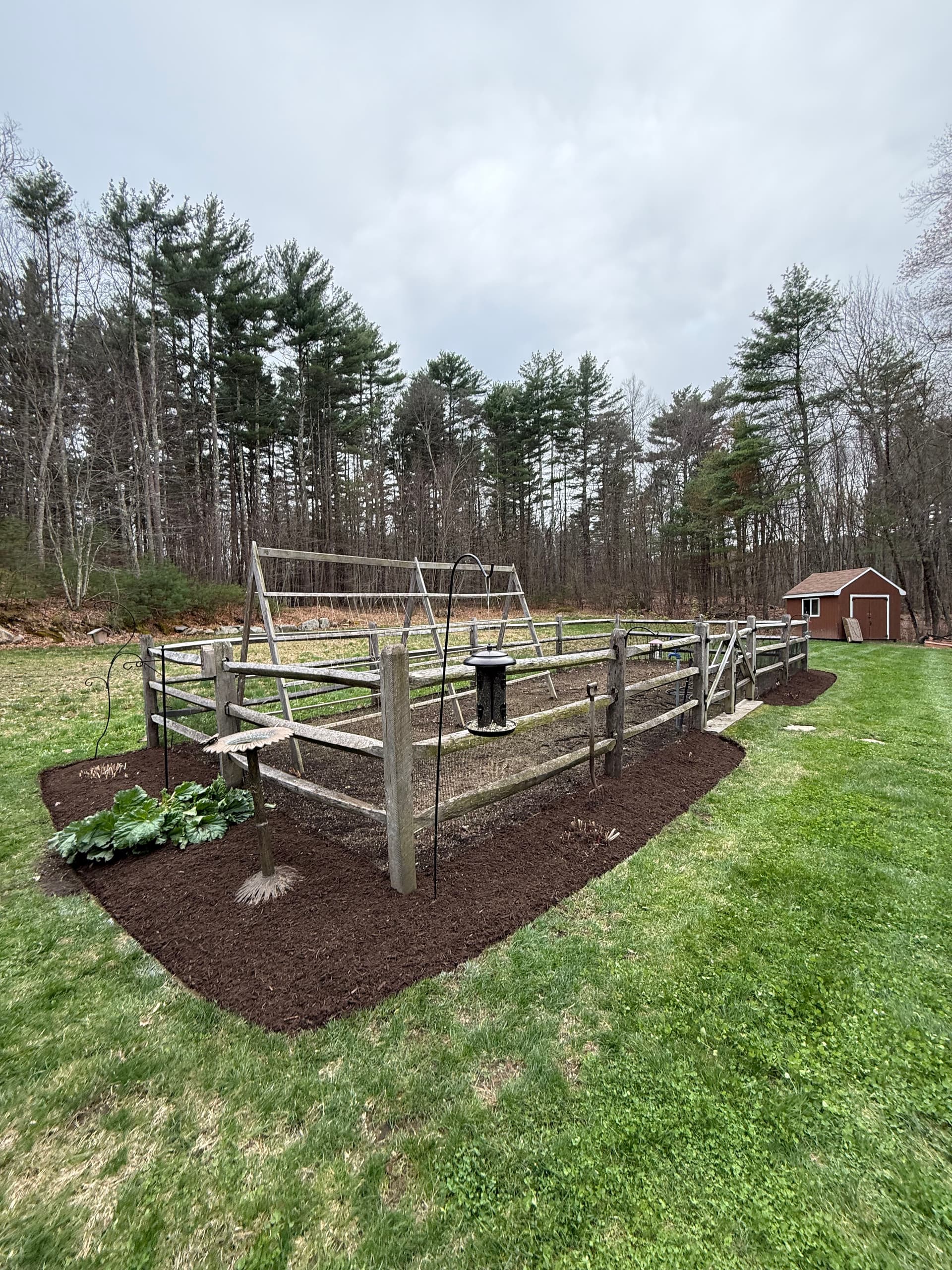 Fresh Mulch Beds From the Front Porch to the Backyard Garden