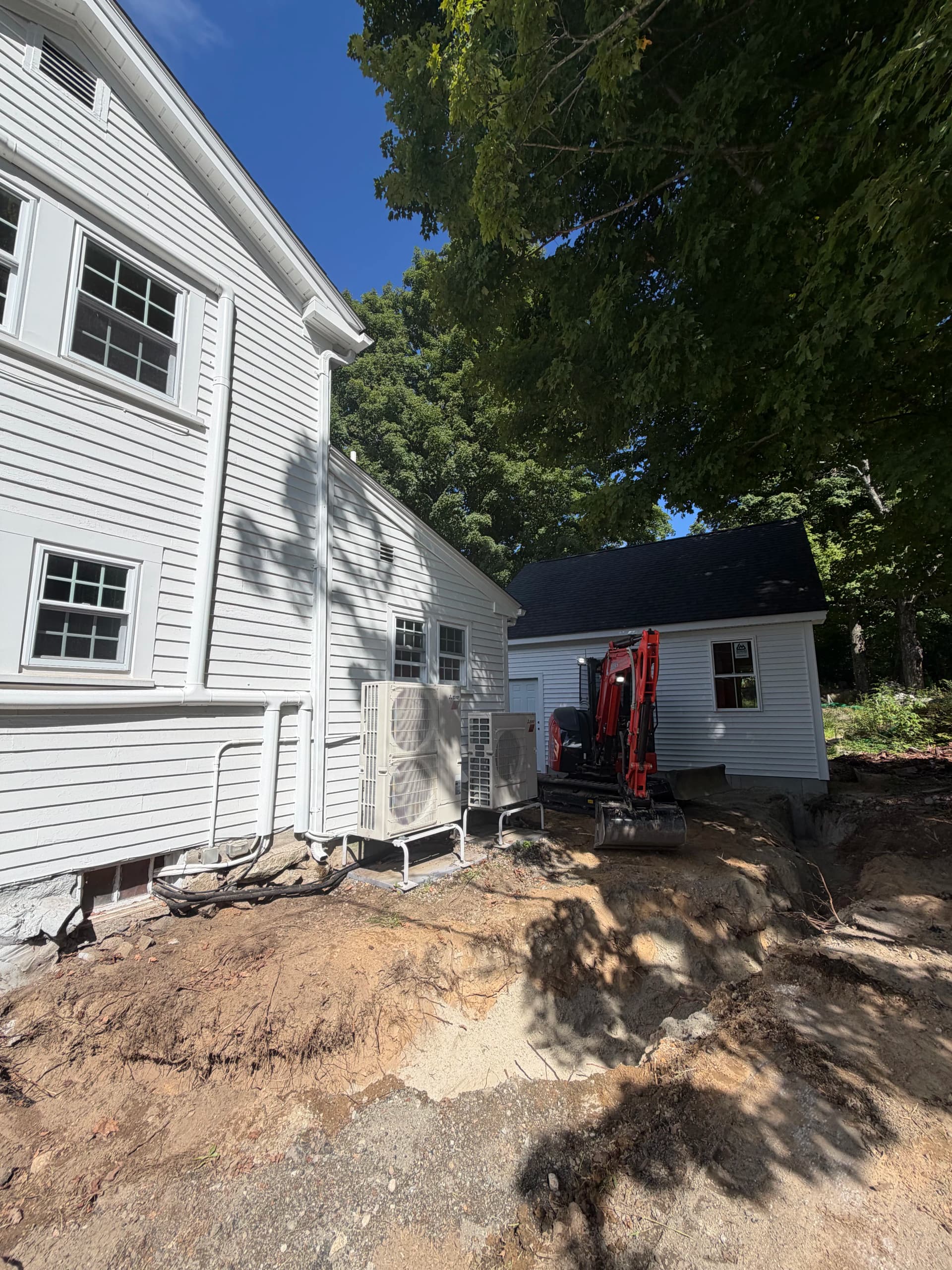 Electrical Trench Dug Through Rocky Ground in Medway MA