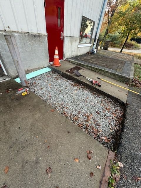 Fresh Concrete Walkway at Main Office